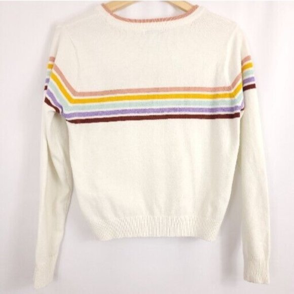 Forever 21 Soft Rainbow Sweater Size L - Picture 5 of 7